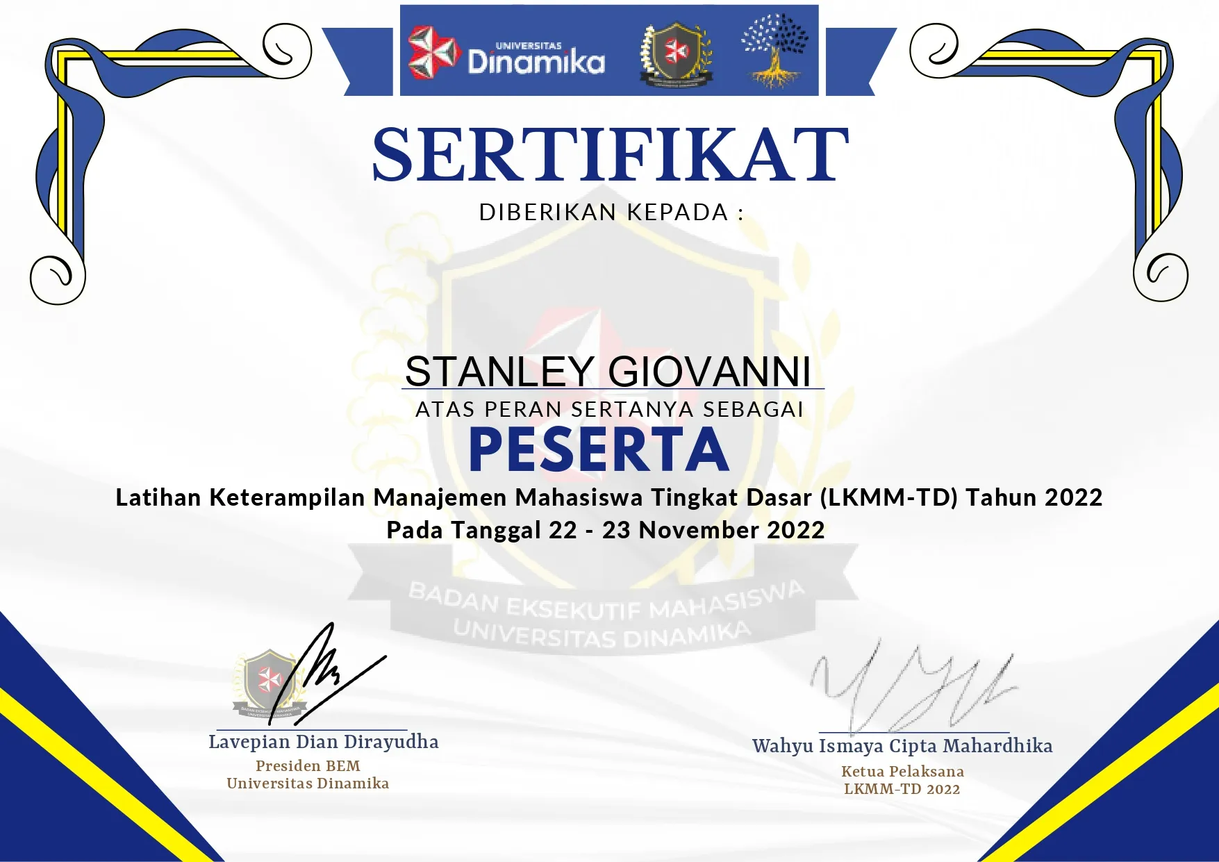 Certificate 1